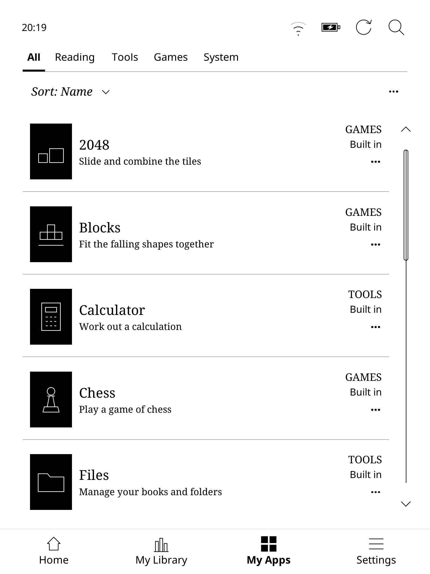 My Apps with category tabs and installed apps.